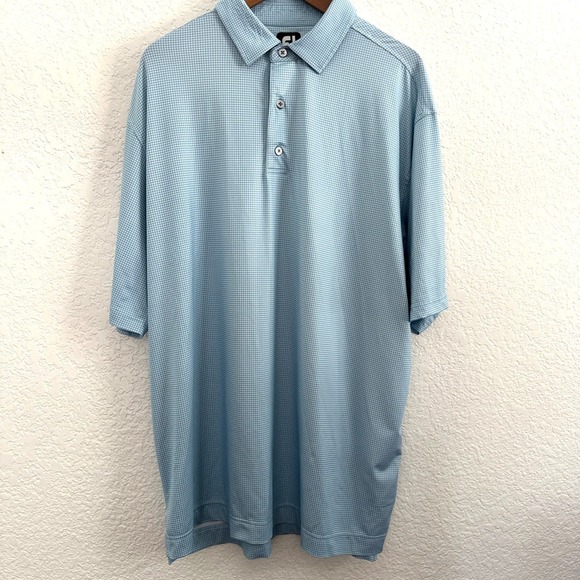 FootJoy Other - FootJoy Polo Shirt Mens XL Blue Houndstooth Golf Performance Stretch Collared